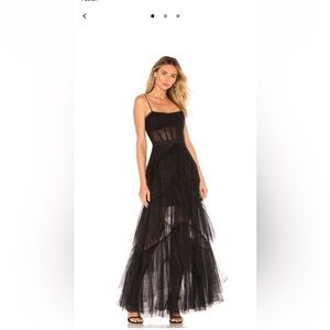 CORSET TULLE GOWN IN BLACK